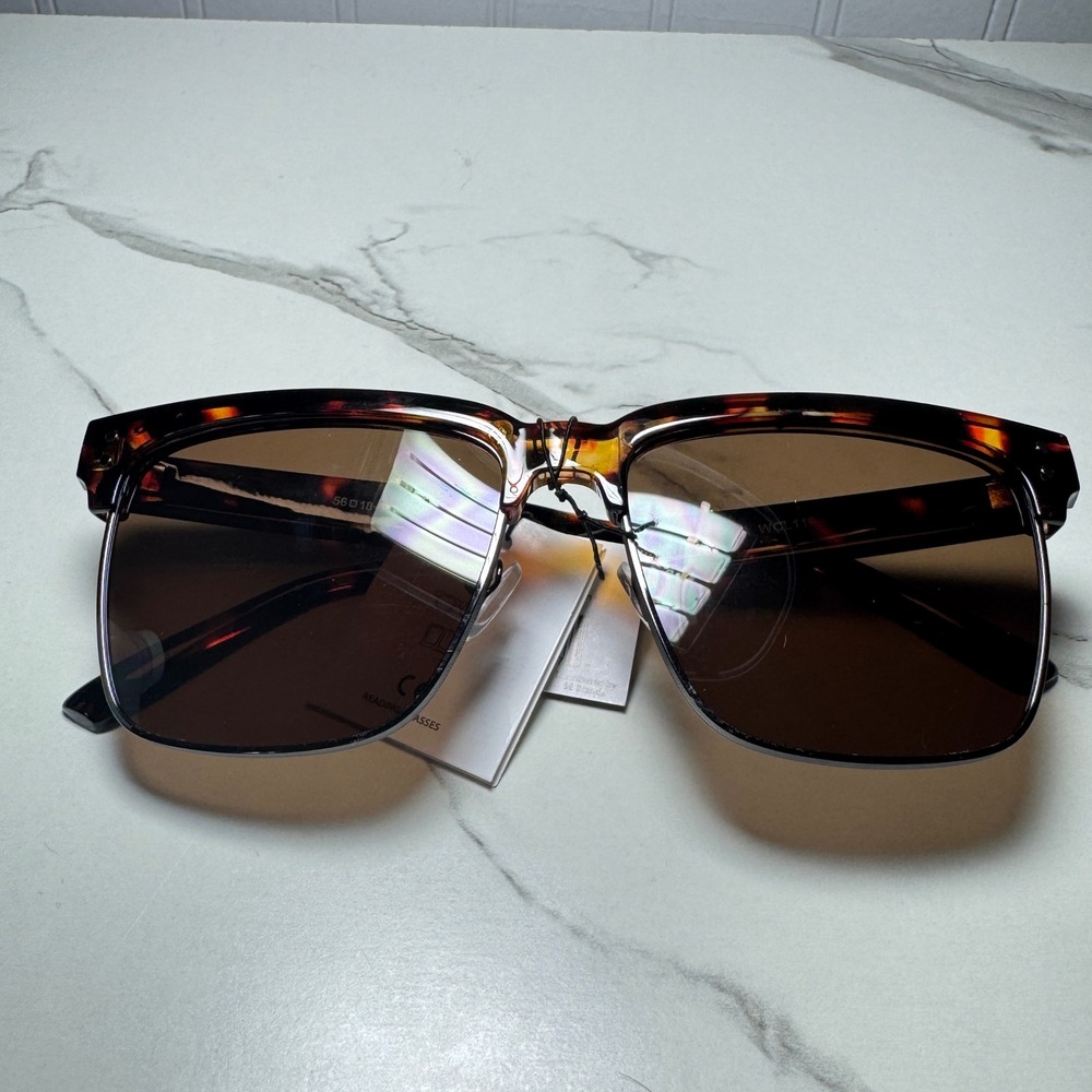 Classic Eyewear Tortoise Shell Square Reading Glasses UV400 WCL119 Tinted Brown
